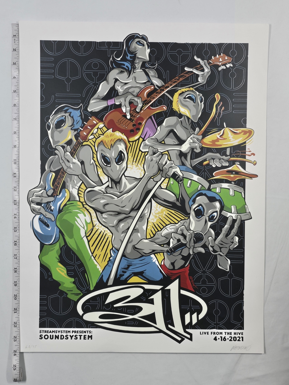 311 Live From The Hive 2021 Concert Poster Natedino Limited Edition Screen Print